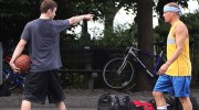 Woody Harrelson and Justin Timberlake film Friends with Benefits in Battery Park City