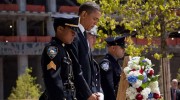 President Barack Obama pauses after placing a wreath at the foot of the Survivor Tree on Memorial Plaza, May 5, 2011. (Official White House Photo by Pete Souza)