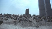 Battery Park City landfill beach at the foot of the Twin Towers